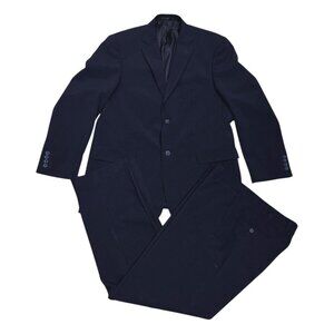 BELLISSIMO Pinstripe Luxury Designer Business Formal Blazer & Jacket Suit 42R